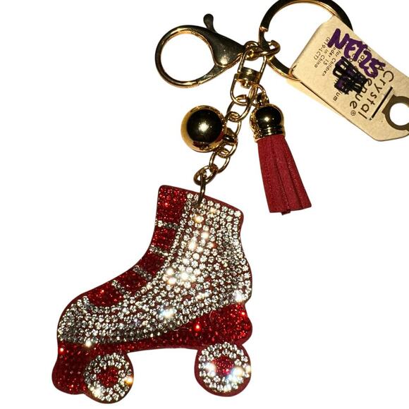 NWT Crystal Avenue Rollerskate Keychain Charm Ornament - Picture 1 of 5